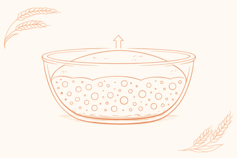 Illustrazione del processo di lievitazione dell'impasto